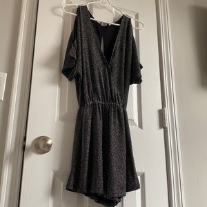 ASTR Silver Sparkly Romper